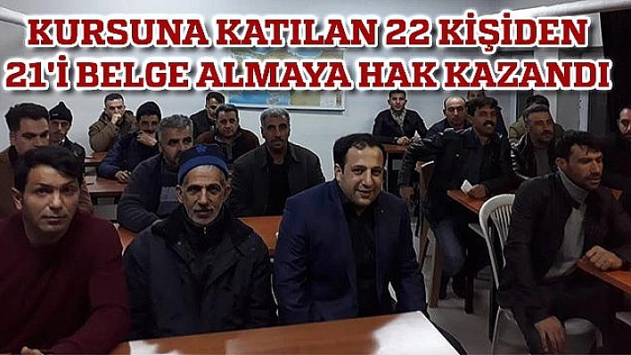 21 KURSİYER AVCI EĞİTİM BELGESİ ALDI