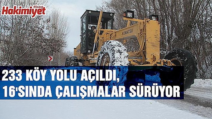 Elazığ'da 233 köy yolu açıldı, 16'sında çalışma sürüyor