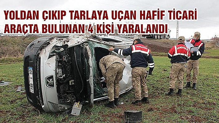 Elazığ'da otomobil tarlaya uçtu