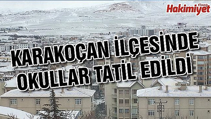 Elazığ'ın Karakoçan ilçesinde okullar tatil edildi