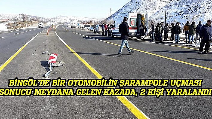 OTOMOBİL ŞARAMPOLE UÇTU: 2 YARALI