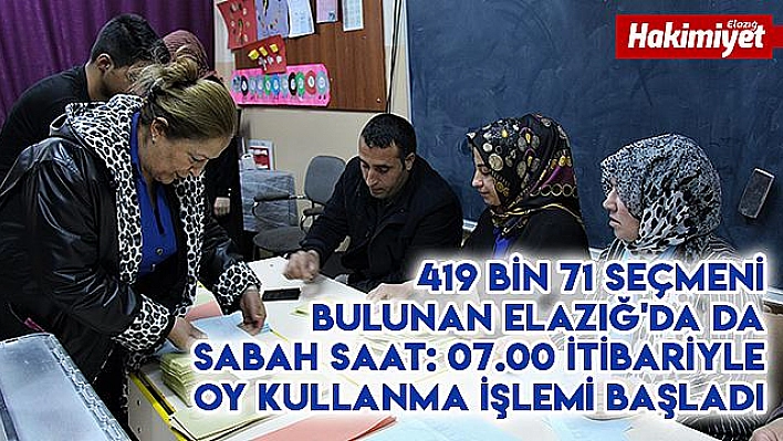 Elazığ'da oy kullanma işlemi başladı