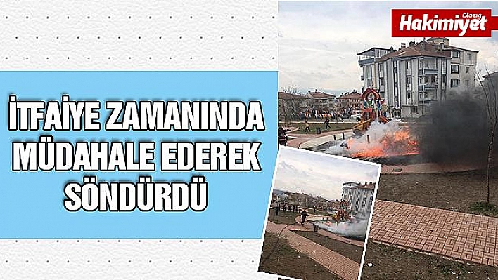 PARKTAKİ YANGINA ZAMANINDA MÜDAHALE