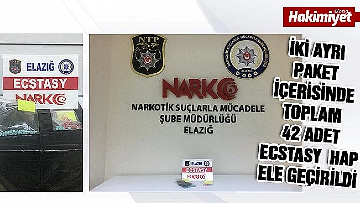 ELAZIĞ'DA 42 ADET ECSTASY HAP ELE GEÇİRİLDİ