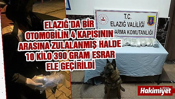 Kapı arasında, 10 kilo esrar ele geçirildi