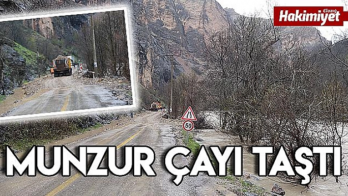 Munzur çayı taştı, ulaşım kontrollü sağlandı