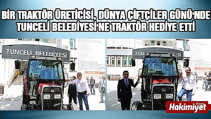 Çiftçiler gününde, traktör hediye etti