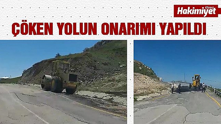 Elazığ'da İkiye Bölünen Yol Onarıldı