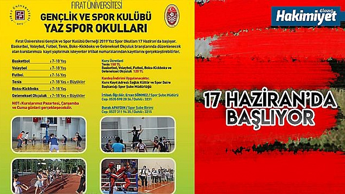 FÜ Yaz Spor Okulları'na kayıtlar sürüyor