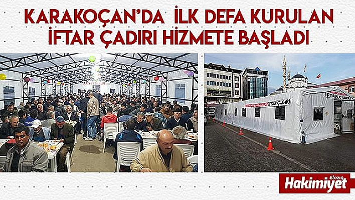 Karakoçan'da iftar çadırı kuruldu