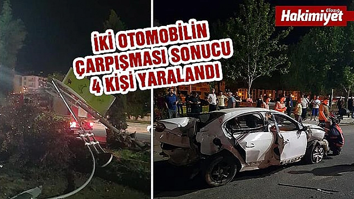 Elazığ'da İki Otomobil Çarpıştı:4 Yaralı