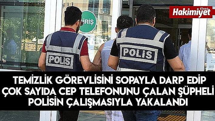 Görevliyi sopayla darp edip, iş yeri soyan şüpheli yakalandı