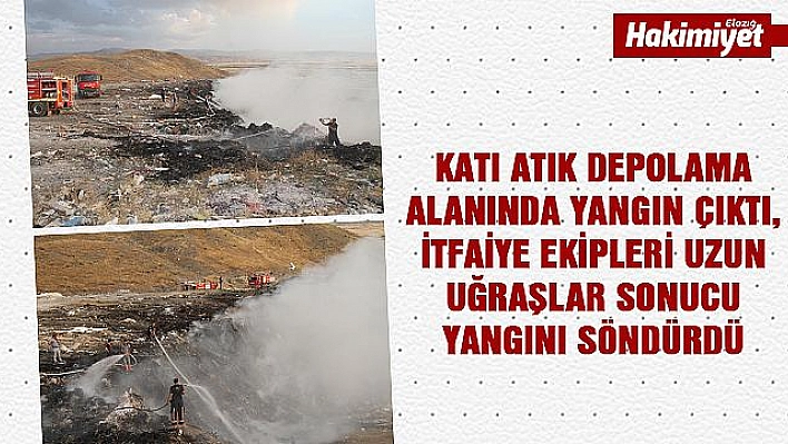 Katı atık depolama alanında çıkan yangın söndürüldü