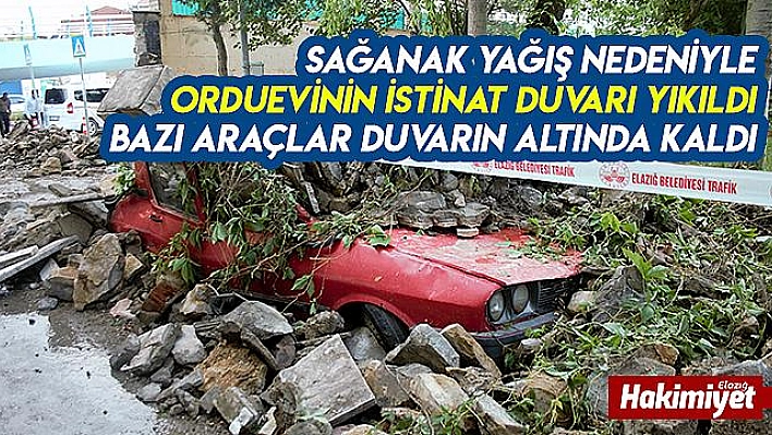 Kuvvetli yağış istinat duvarını yıktı, 7 araç zarar gördü