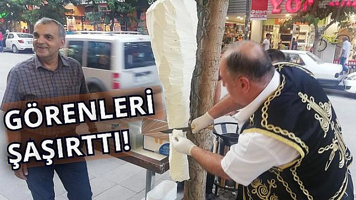 100 Kilo Dondurma ''Döner'' Usulüyle Kesildi