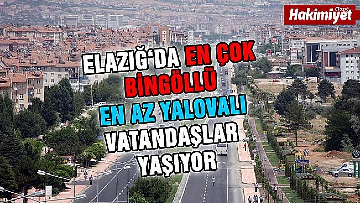 Elazığ 'da en çok Bingöllü yaşıyor