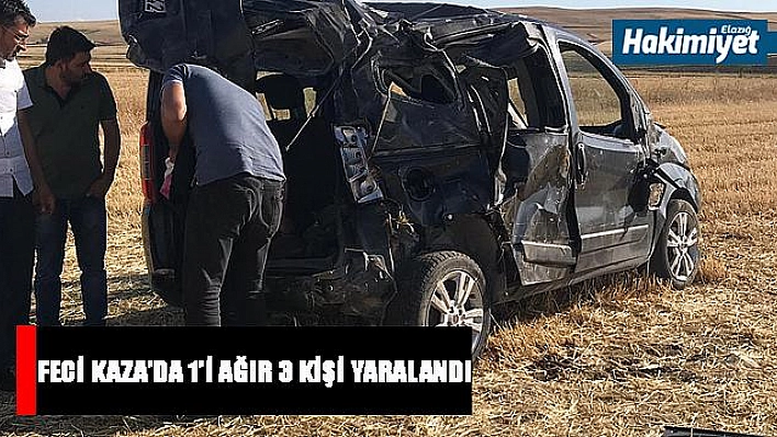 HAFİF TİCARİ ARAÇ TAKLA ATTI:1'İ AĞIR 3 YARALI 