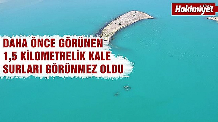 Su seviyesi yükseldi, batık şehrin surları su altında kaldı