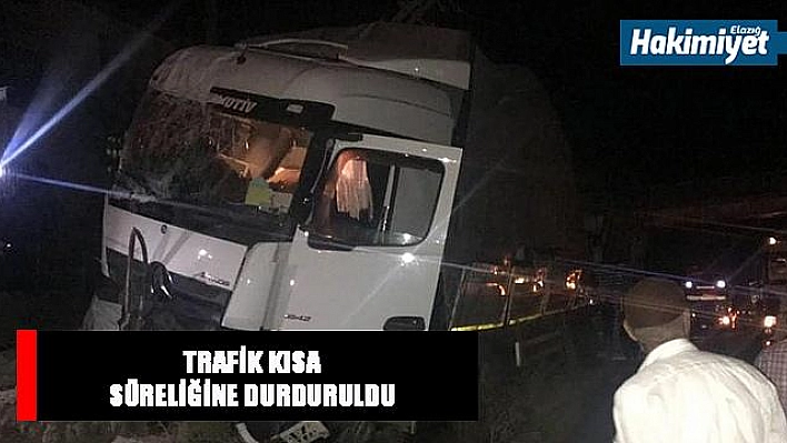 Tır Elektrik Direğine Çarptı: 1 Yaralı