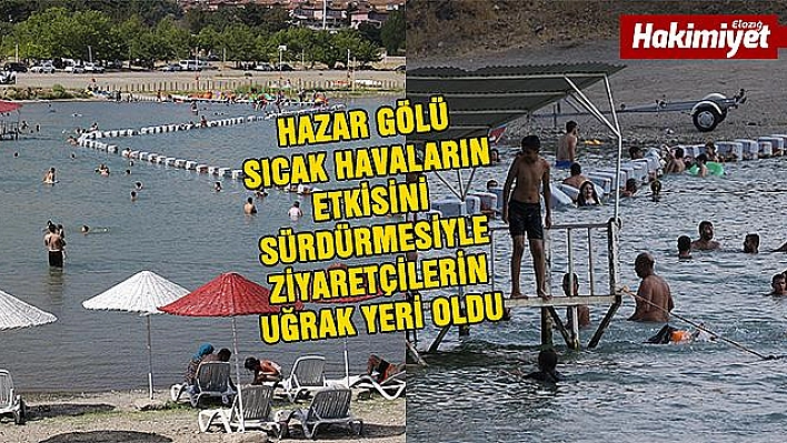 Sıcaktan bunalanlar Hazar Gölü'nde serinliyor