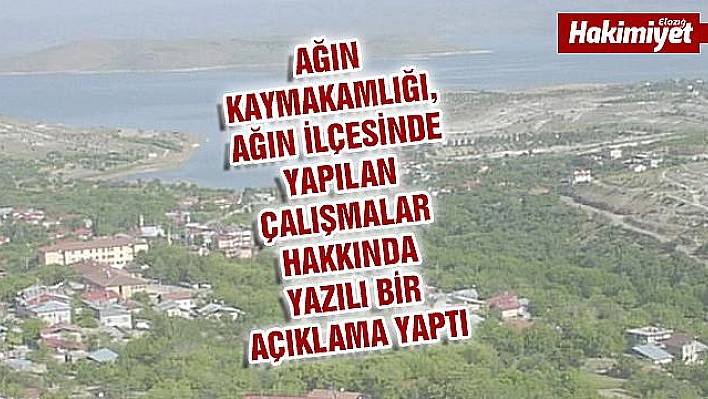 AĞIN KAYMAKAMLIĞINDAN KÖYDES ÖDENEKLERİ HAKKINDA AÇIKLAMA