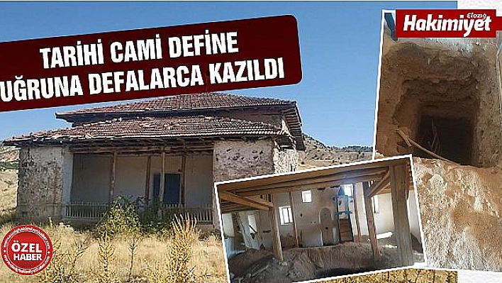 DEFİNECİLERDEN BASKİL'DEKİ TARİHİ CAMİYE BÜYÜK SAYGISIZLIK