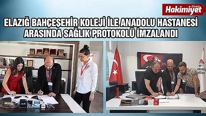 ELAZIĞ BAHÇEŞEHİR KOLEJİ İLE ANADOLU HASTANESİ VE DENTURKUAZ DİŞ POLİKLİNİĞİ ARASINDA PROTOKOL İMZALANDI