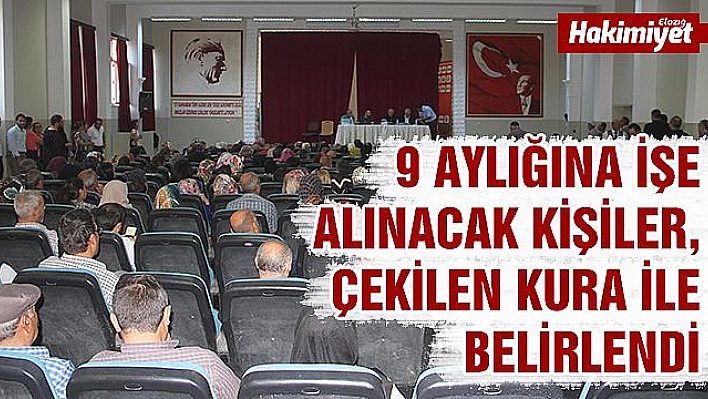  Elazığ'da TYP kapsamında işe alınacaklar kura ile belirlendi