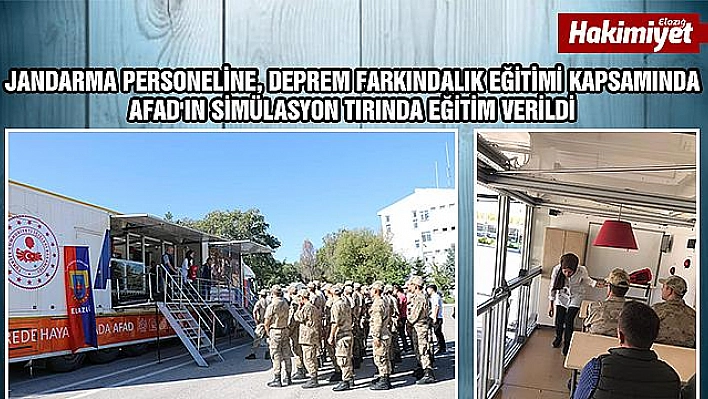 Jandarma personeline, deprem farkındalık eğitimi