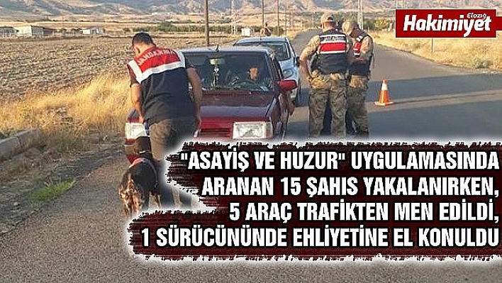 Jandarmadan 'Asayiş ve Huzur' uygulaması, 15 aranan şahıs yakalandı