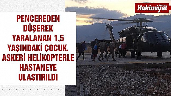 Pencereden düşen çocuk helikopterle hastaneye ulaştırıldı