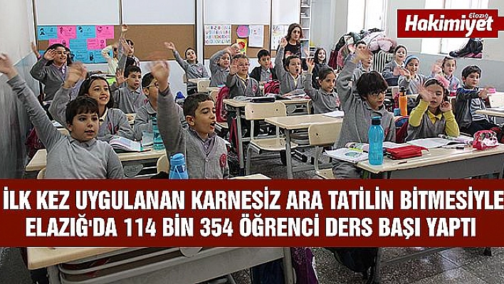 114 bin öğrenci ara tatilin bitmesiyle ders başı yaptı