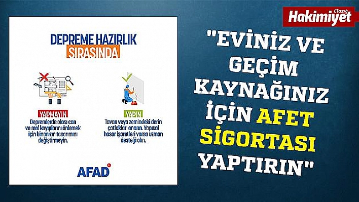 AFAD uyarıyor: 'Deprem için önlemlerinizi alın'