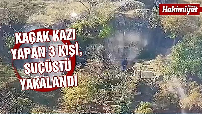 ELAZIĞ'DA JANDARMA KOVALADI, KAÇAK KAZI YAPAN ŞAHISLAR KAÇTI