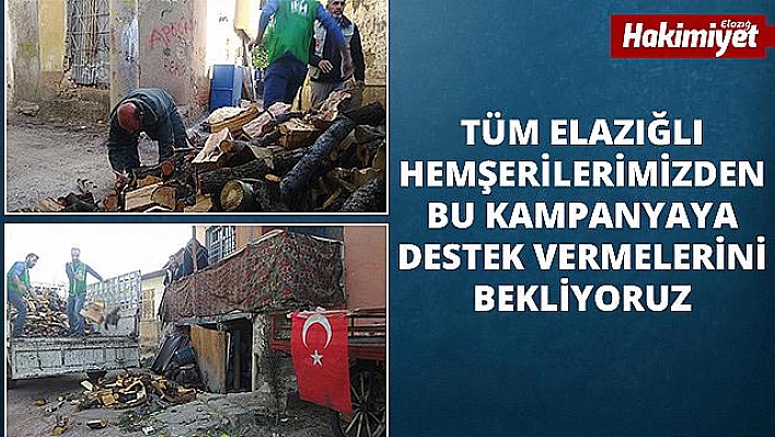 Elazığ'da kış öncesi ailelere odun yardımı