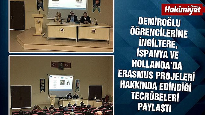 ERASMUS  VE AVRUPA GÖNÜLLÜ HİZMETİ SEMİNERİ VERİLDİ