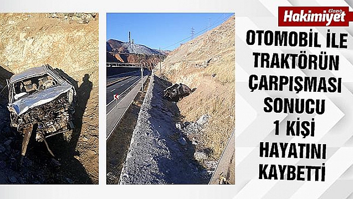 Otomobil ile traktör çarpıştı: 1 ölü