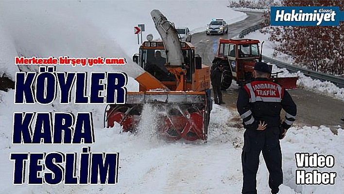 Kar 4 köy yolunu ulaşıma kapattı