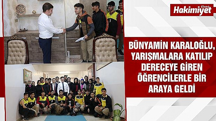 Kaymakam Karaloğlu, dereceye giren öğrencilerle bir araya geldi