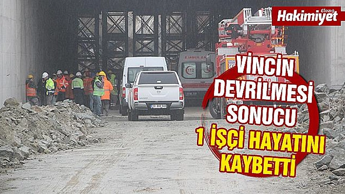 Köprü ve viyadük çalışmasında vinç devrildi:1 ölü