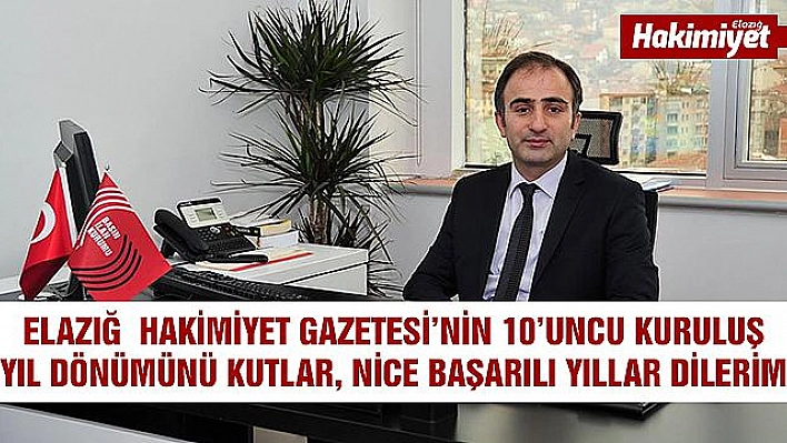 Yaşar Kuru'dan Hakimiyet Gazetesi'ne Kutlama