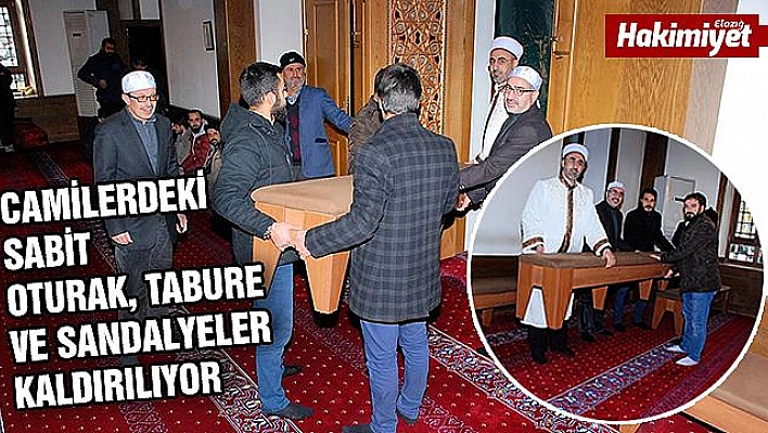 YENİ CAMİ'DE SABİT OTURAKLAR KALDIRILDI