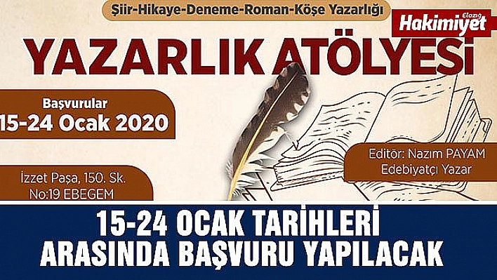 ELAZIĞ BELEDİYESİ YAZARLIK ATÖLYESİ AÇIYOR