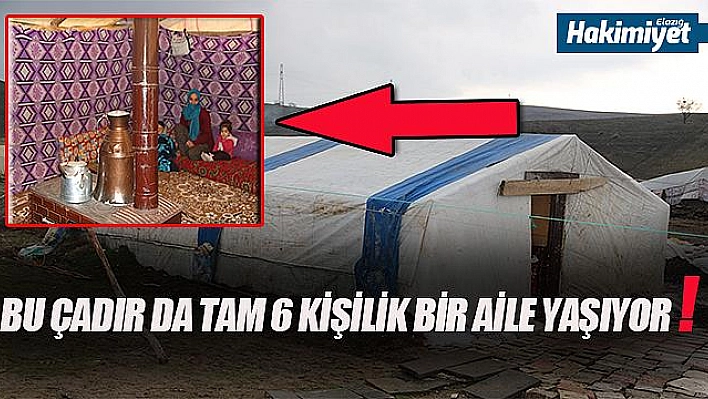 Elazığ'da 6 Kişilik Aile Çadırda Yaşıyor 