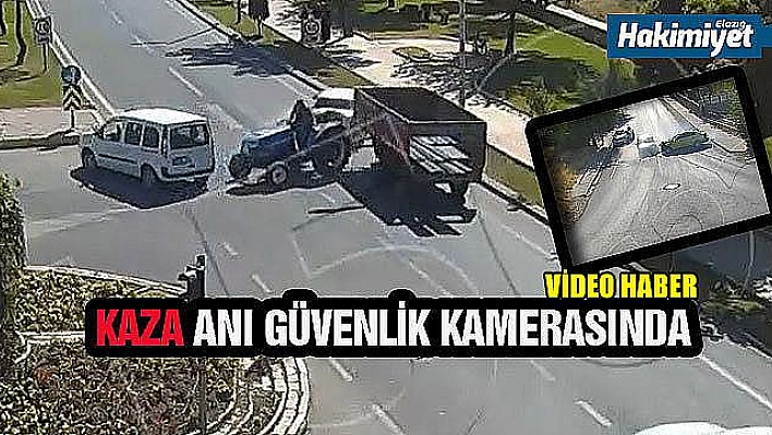 Köpeğe çarpmamak için durdu, kaza anları kamerada