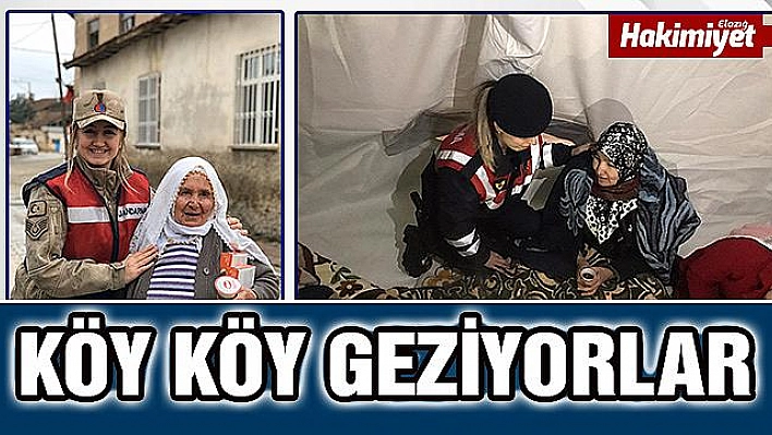 Köy köy gezen jandarma, depremzedelerin acısına ortak oluyor