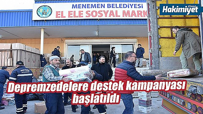 Menemen'den Elazığ'daki depremzedelere yardım