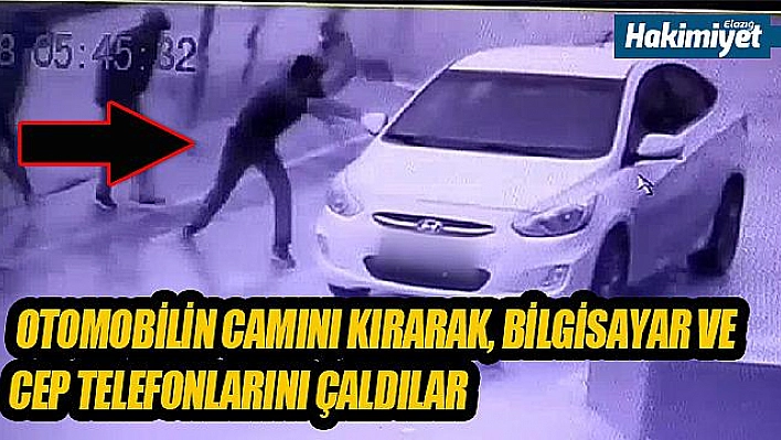 OTOMOBİLİN CAMINI KIRARAK YAPILAN HIRSIZLIK GÜVENLİK KAMERASINDA 