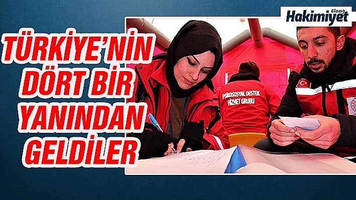 150 kişilik destek ekibi depremzedelerin gönüllerine dokunuyor