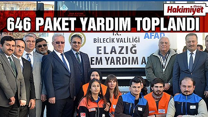 Bilecik'ten Elazığ'a depremzedeler için yardım tırı uğurlandı